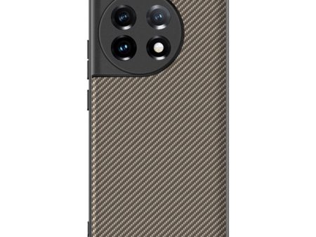 One Plus 11 Carbon Fiber Læderbetrukket Cover - Guld For Cheap