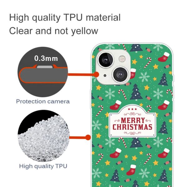 iPhone 15 Plus Fleksibelt Plastik Jule Cover - Merry Christmas - Juletema Fashion