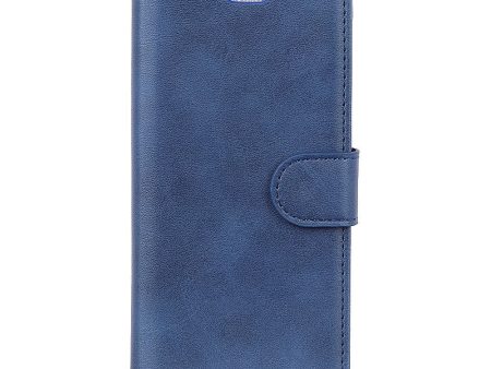 Samsung Galaxy A7 (2018) Mat Læder Cover m. Pung Mørkeblå Online