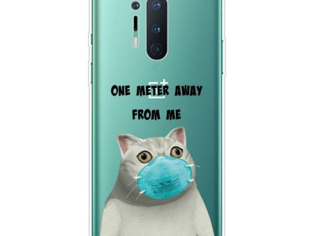 OnePlus 8 Pro Fleksibel Plastik Cover m. Print - Gennemsigtig   Kat m. Mundbind For Cheap