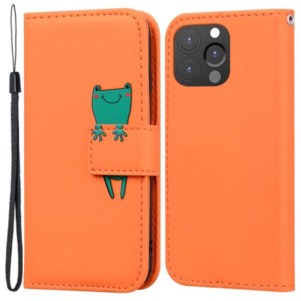 iPhone 13 Pro Flip Cover m. Kortholder   Ståfunktion   Strop - Orange (Frø) Cheap