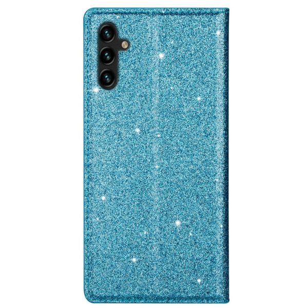 Samsung Galaxy A15 (5G)   A15 Læder Cover m. Pung - Glimmer - Blå Online now