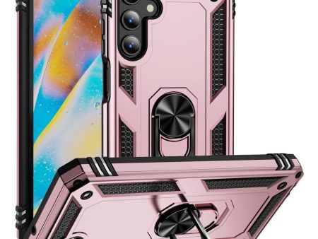 Samsung Galaxy A15 (5G)   A15 Hybrid Håndværker Cover m. Magnetisk Kickstand -  Rose Gold For Cheap