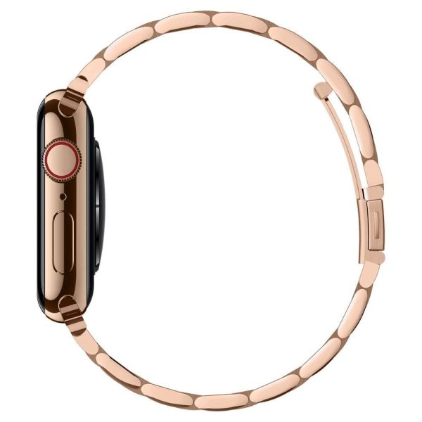 Apple Watch (38 40 SE 41 42mm) Spigen Modern Fit Band - Rustfri Stål Rem inkl. Stifter - Rose Gold on Sale