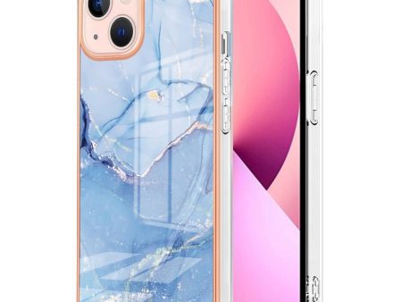 iPhone 15 Plus Hybrid Plastik Cover - Lyseblå Marmor Online Sale