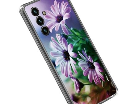 Samsung Galaxy A14   A14 (5G) Fleksibelt Cover m. Print - Lilla Blomst Online