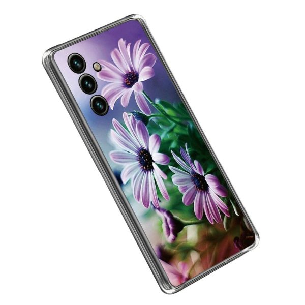 Samsung Galaxy A14   A14 (5G) Fleksibelt Cover m. Print - Lilla Blomst Online