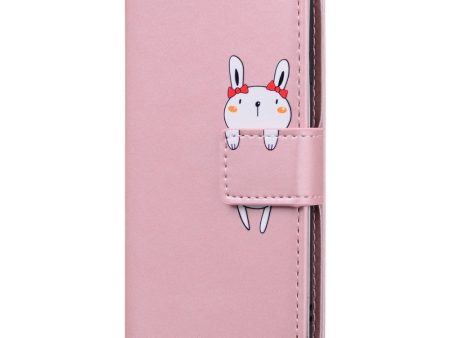 iPhone 13 Pro Flip Cover m. Kortholder   Ståfunktion   Strop - Pink (Kanin) Fashion