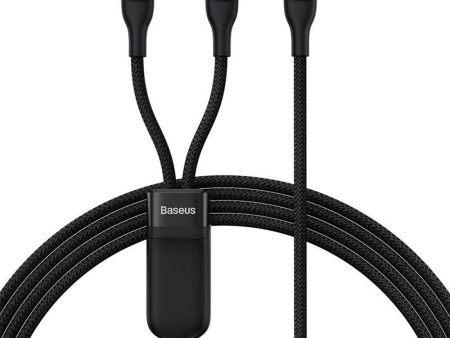 Baseus Flash Series 2-i-1 100W USB-C Multi Kabel - 1.5m - Sort Cheap