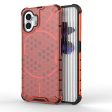 Nothing Phone (2) Honeycomb Pattern Hybrid Cover - Rød Discount