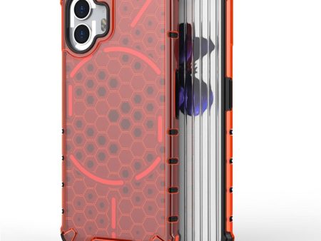 Nothing Phone (2) Honeycomb Pattern Hybrid Cover - Rød Discount