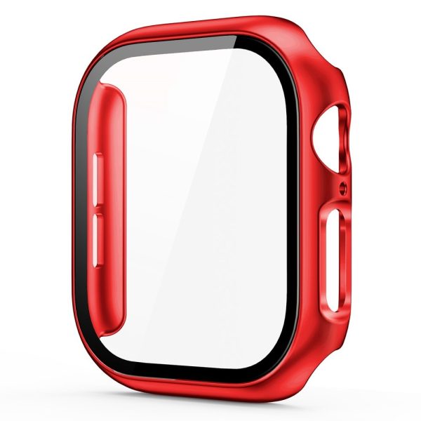 Apple Watch 10 (46mm) Hård Plast Cover m. Indbygget Skærmbeskyttelse - Rød For Discount