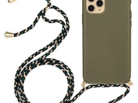 iPhone 15 Pro Max Fleksibelt Plastik Cover m. Snor   Strop - Army Grøn Discount