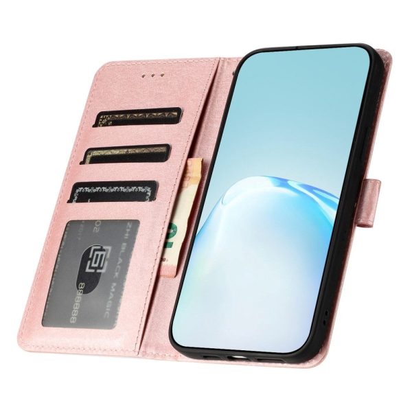 Samsung Galaxy A15 (5G)   A15 Læder Cover - Silke Tekstur - m. Pung og Strop - Rose Gold Hot on Sale