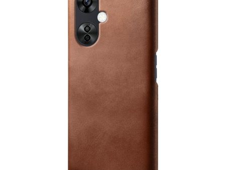 OnePlus Nord CE 3 Lite (5G) Læderbetrukket Plastik Cover - Brun Cheap