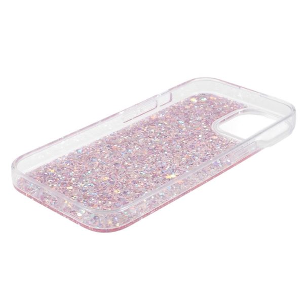 iPhone 15 Plus Glitter Cover - Lyserød Hot on Sale