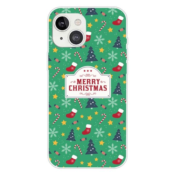 iPhone 15 Plus Fleksibelt Plastik Jule Cover - Merry Christmas - Juletema Fashion