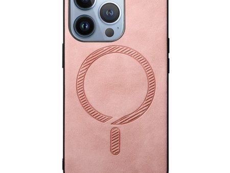 iPhone 16 Pro Læderbelagt Plastik Cover - MagSafe Kompatibel - Lyserød Online Sale