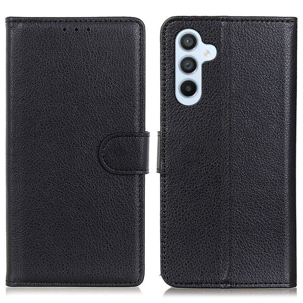 Samsung Galaxy A05s Litchi Læder Cover m. Pung - Sort on Sale