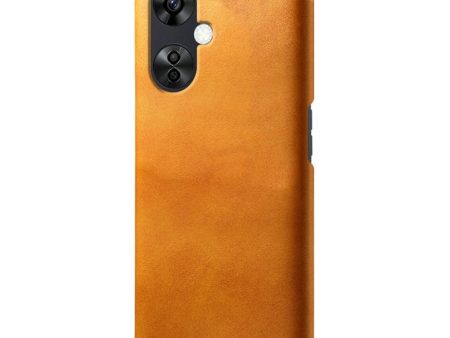 OnePlus Nord CE 3 Lite (5G) Læderbetrukket Plastik Cover - Lysebrun Cheap