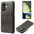 OnePlus Nord CE 3 Lite (5G) Læderbetrukket Plastik Cover - Sort Hot on Sale