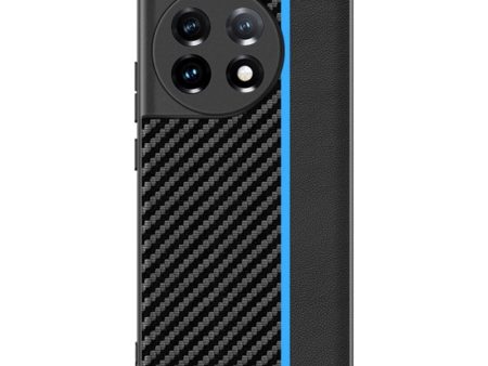 One Plus 11 Carbon Fiber Læderbetrukket Cover - Sort   Blå Discount