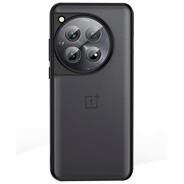 OnePlus 12 Hårdt Plastik Cover - Gennemsigtig   Sort Kant Discount