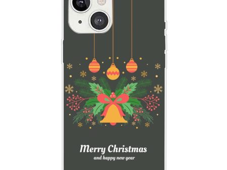 iPhone 15 Plus Fleksibelt Plastik Jule Cover - Merry Christmas - Julekrans og Juleklokke Online