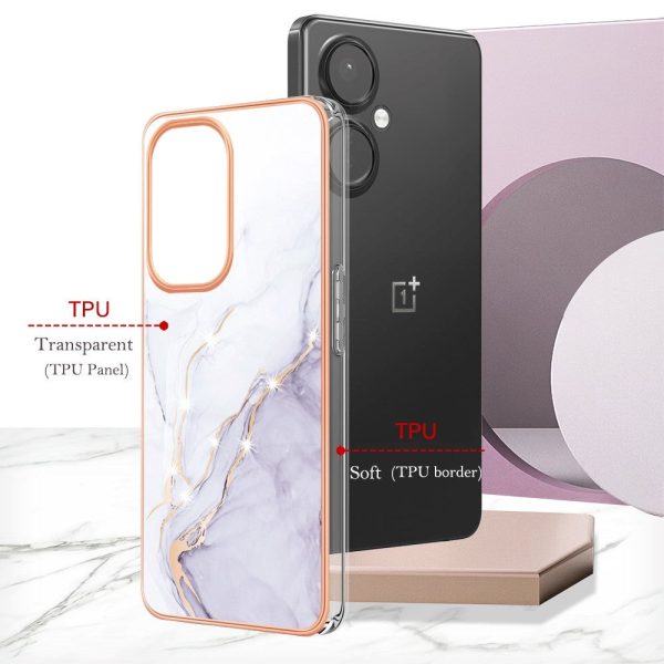 OnePlus Nord CE 3 Lite (5G) Hybrid Plastik Cover - Hvid   Lilla Marmor Sale