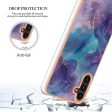 Samsung Galaxy A34 (5G) Hybrid Plastik Cover - Blå   Lilla Marmor Cheap