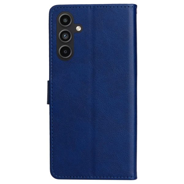 Samsung Galaxy A15 (5G)   A15 Læder Cover m. Pung og Strop - Blå on Sale