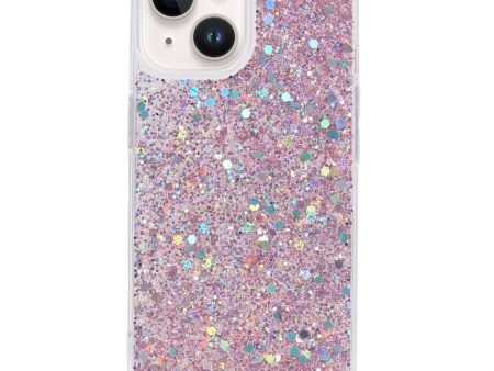 iPhone 15 Plus Glitter Cover - Lyserød Hot on Sale