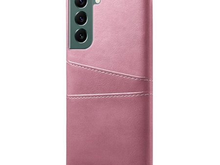 Samsung Galaxy S24 Læder Cover m. Dobbelt Kortholder - Rose Gold Online Hot Sale