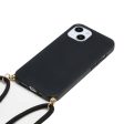 iPhone 15 Plus Fleksibelt Plastik Cover m. Snor   Strop - Sort Fashion