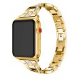 Apple Watch (38 40 SE 41 42mm) Formet Stål Rem m. Rhinsten - Guld Hot on Sale