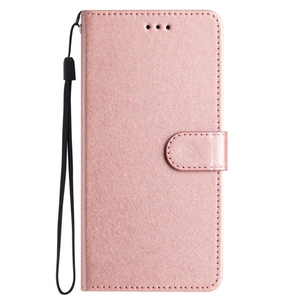 Samsung Galaxy A15 (5G)   A15 Læder Cover - Silke Tekstur - m. Pung og Strop - Rose Gold Hot on Sale