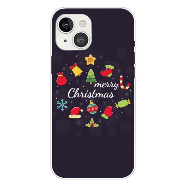 iPhone 15 Plus Fleksibelt Plastik Jule Cover - Merry Christmas - Juledekorationer Online