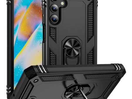 Samsung Galaxy A15 (5G)   A15 Hybrid Håndværker Cover m. Magnetisk Kickstand -  Sort For Cheap