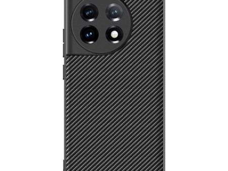 One Plus 11 Carbon Fiber Læderbetrukket Cover - Sort   Grå Supply