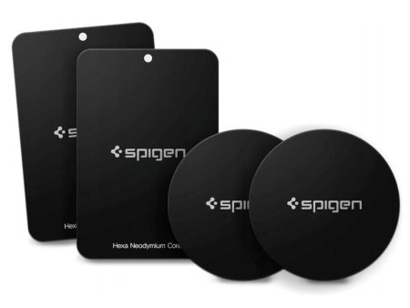 Spigen MP-4P Metalplader til Magnetisk Bilholder 4 stk. - Sort on Sale