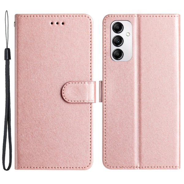 Samsung Galaxy A15 (5G)   A15 Læder Cover - Silke Tekstur - m. Pung og Strop - Rose Gold Hot on Sale