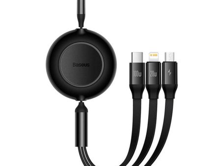 Baseus Bright Mirror 100W Multi 3-i-1 Kabel m. USB-C til USB-C, Micro-USB & Lightning - 1.1m - Sort Discount