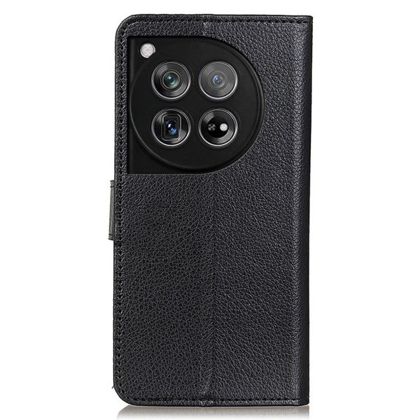 OnePlus 12 Litchi Læder Cover m. Pung - Sort Online Hot Sale