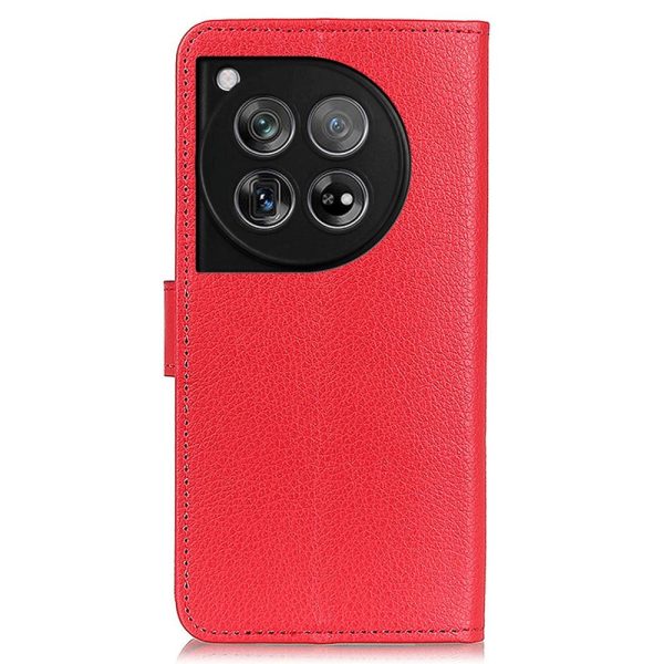 OnePlus 12 Litchi Læder Cover m. Pung - Rød on Sale