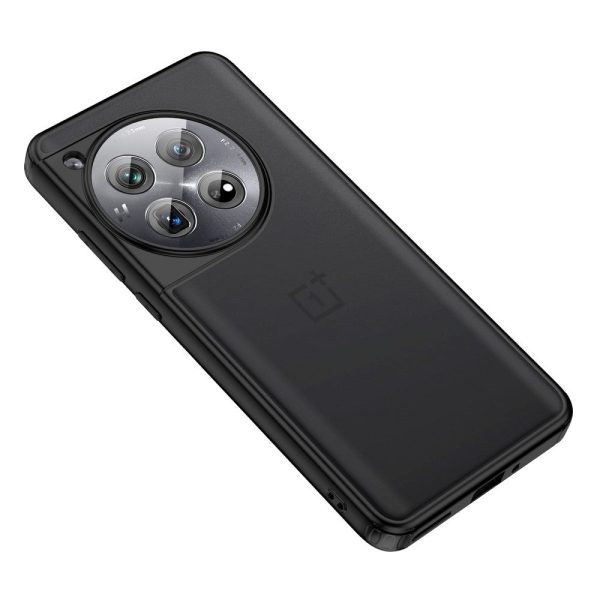 OnePlus 12 Hårdt Plastik Cover - Gennemsigtig   Sort Kant Discount