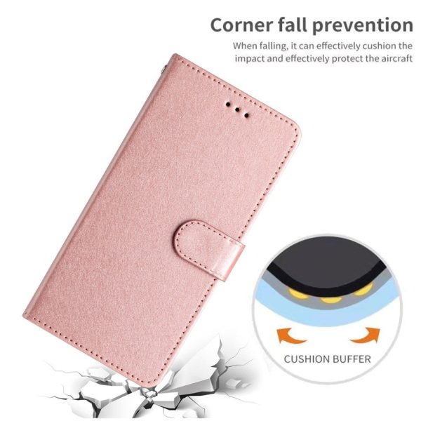 Samsung Galaxy A15 (5G)   A15 Læder Cover - Silke Tekstur - m. Pung og Strop - Rose Gold Hot on Sale