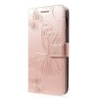 Samsung Galaxy S10E Læder Cover m. Pung Butterflies - Rose Gold Hot on Sale