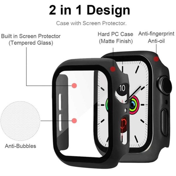 Apple Watch 10 (46mm) Hård Plast Cover m. Indbygget Skærmbeskyttelse - Rød For Discount