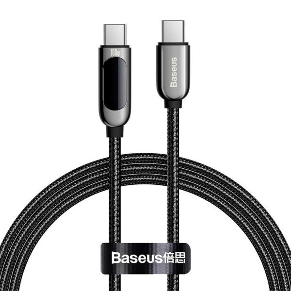 Baseus Display 100W USB-C til USB-C Kabel - 1m - Sort on Sale