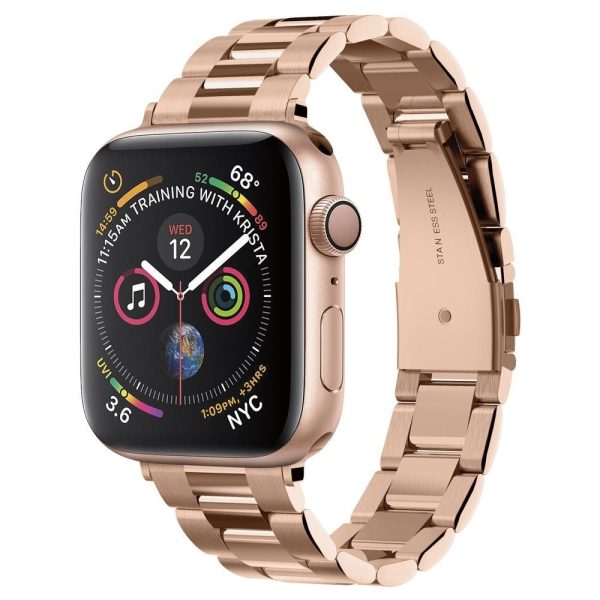 Apple Watch (38 40 SE 41 42mm) Spigen Modern Fit Band - Rustfri Stål Rem inkl. Stifter - Rose Gold on Sale